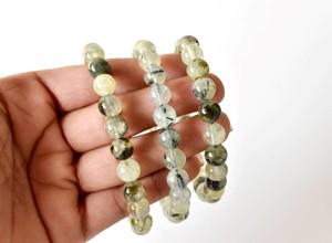 Natural Bulk Selling Phrenite Green Color Crystal 8mm Round Healing <b>Beaded</b> <b>Bracelet</b> for Meditation Jewelry - Product Image 2