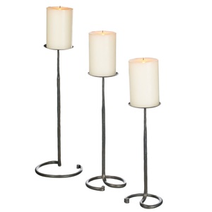 Ensemble de 3 bougeoirs uniques pour pilier de bougie Décoration de fête de Noël Pilier en aluminium pour pièce maîtresse de mariage - Product Image 3