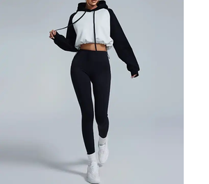 OEM Recién llegado Logotipo de impresión personalizada Talla grande Última Casual de alta calidad de manga larga Crop Mujeres Sudaderas con capucha cortas - Product Image 1