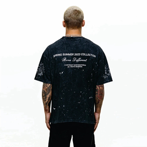 Casual calle venta al por mayor impresión personalizada 240 GSM algodón de gran tamaño gota hombro Streetwear Camiseta 100% algodón - Product Image 2