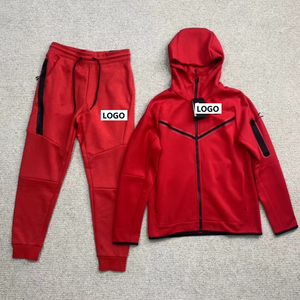Customized Logo High Quality Wholesale Fleece Hooded Solid Winter Unisex Heavyweight Breathable Quick Dry <b>Plus</b> <b>Size</b> <b>Jogger</b> <b>Sets</b> - Product Image 1