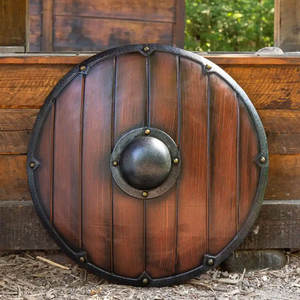 Nouveau design unique, bouclier viking en acier damas lourd, fabrication professionnelle médiévale, fabrication sur mesure, bricolage, OEM, cuir à haute teneur en carbone - Product Image 1