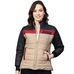 Chaquetas acolchadas multicolor de alta calidad para mujer, chaquetas de invierno informales hechas de nailon multicolor con cuello levantado - Product Image 1