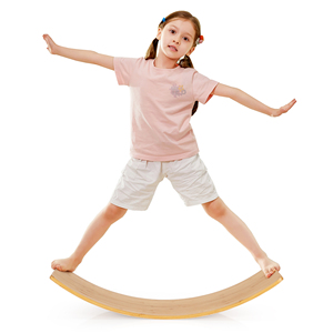 Planche d'équilibre en bois Wobble pour enfants équipement de fitness à domicile pour l'entraînement du corps et des jambes - Product Image 2