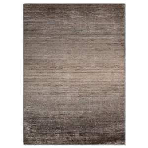 Alfombras de Yute y Cáñamo Tejidas a Mano en Color Beige y Marrón, Modelo Hwju-104 con Patrón de Rayas para Uso Doméstico - Product Image 1