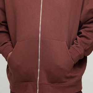 Nouvelle Mode Plus Size Palin Brown Oversized Zip Up Through Basics Sweat à capuche en coton Streetwear Fabricant personnalisé Sweats à capuche pour hommes - Product Image 6