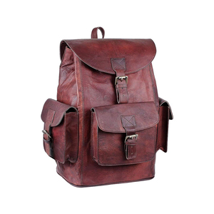 Mochila de cuero impermeable unisex para hombres y mujeres con cierre de cremallera forro de cuero genuino tipo Softback - Product Image 6