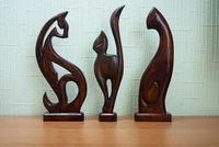 Sculpture en bois de grande taille de qualité supérieure pour salle à manger, décoration intérieure moderne, œuvre d'art artisanale, motif vertical, embellissement
