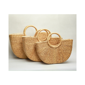 Cesta de Mimbre de Jacinto Marrón Claro Hecha a Mano, Decoración Floral, Decoración Festiva, TUYET DUNG WHB11, Hecho en Vietnam - Product Image 4