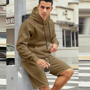 Conjunto Deportivo Personalizado y Elegante con Estampado de Terry, 100% Algodón, Dos Piezas, Sudadera con Capucha para Hombre, Conjunto de Pantalones Cortos Ajustados - Product Image 3