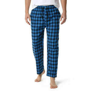 Pantalon en toile haute performance pyjama pour hommes vêtements de nuit décontractés cordon taille teint uni léger respirant écologique - Product Image 4