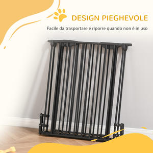 PawHut-Puerta plegable de 3 paneles para perros pequeños y medianos, 180x3x74,5 cm, color negro - Product Image 5
