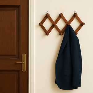 10 ganci arrotondati resistenti e pratici allungabili 90x7x42 cm appendiabiti in legno comodo e salvaspazio - Product Image 3