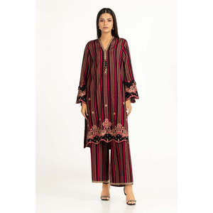 Conjunto de Camisa y Pantalón Bordado con Lurex Negro Estilo Bohemio - Product Image 1