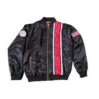 Vente en gros vestes noires en satin de baseball oxford Bomber brodées Vestes de baseball en satin Veste de baseball personnalisée