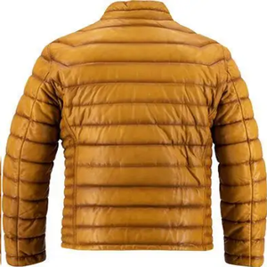 Veste en duvet à bulles en cuir pour hommes Vestes en mousse arabe naturelle - Product Image 5