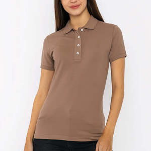 Polo en piqué de coton à manches courtes pour femme, haute qualité, coupe ajustée, respirant, personnalisable avec logo, idéal pour le golf et le tennis - Product Image 5