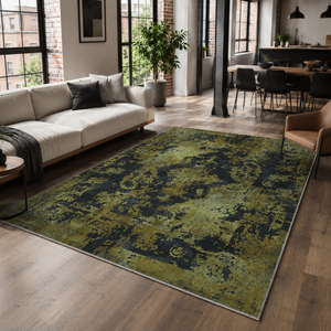 Netline Home Patterned Patina Dark Grey Vintage <b>Washable</b> <b>Rug</b> - Product Image 1
