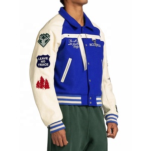 Unisex Cotton Varsity <b>Jackets</b> Custom Designer Logo Casual Baseball Coat Wholesale <b>Canvas</b> Letterman <b>Jacket</b> - Product Image 2