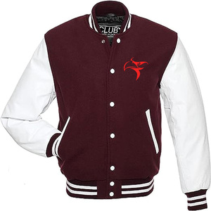 Bonne vente Vestes universitaires d'hiver en laine personnalisées pour hommes Blouson de baseball style cool Vestes universitaires en cuir - Product Image 3