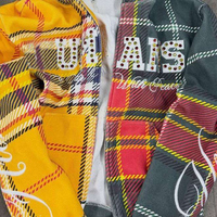 Vente en gros de sweats à capuche pour hommes vintage personnalisés avec strass, style streetwear Y2K, en coton épais, patchwork à carreaux, tricot gaufré, zippés et à motifs