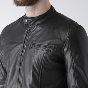 Chaqueta de moto de piel de oveja auténtica para hombre con estilo, elegante, moderna y duradera para ciclistas y amantes de la moda, chaqueta para hombre - Product Image 5