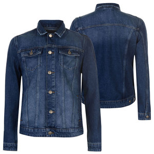 Chaqueta de mezclilla azul acolchada de manga larga con cierres de gran tamaño personalizados, chaqueta de invierno vaquera vintage personalizada OEM para hombre - Product Image 6