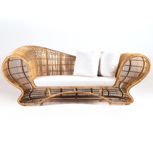 Sofá cama de día largo de diseño especial, cama de salón de lujo para exteriores/interiores, sofá moderno de mimbre de ratán para sala de estar, patio, jardín - Product Image 1