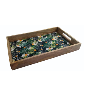 Hot Selling and Price Wooden Exclusive Serving Tray <b>Tabletop</b> Best Item with Enamel Print Design Good Quality Product - Product Image 4