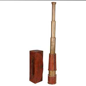 Estilo Vintage Donald London (1920) Telescopio de latón de 18 pulgadas con estuche de cuero de lujo Binoculares de estilo retro Vintage Exclusivo - Product Image 1