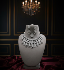 Conjunto de Collar y Aretes de Novia de Lujo AD para Mujer, Joyería Tradicional de Moda para Bodas y Fiestas, Exportación de Alta Calidad - Product Image 5