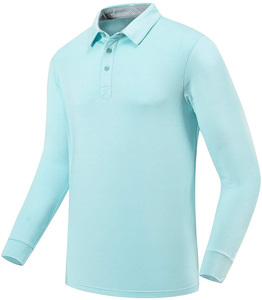 เสื้อโปโลสำหรับผู้ชายและ220gsm, ผ้าฝ้าย100% สำหรับผู้ชายปรับแต่งได้แบบทึบแขนยาวคุณภาพสูงป้องกันการหดตัว - Product Image 2