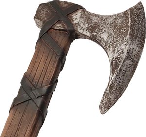 Hache à double lame en acier à haute teneur en carbone fabriquée à la main pour une performance extérieure ultime et une gravure personnalisée Hache Ragnar avec bouclier - Product Image 4