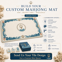 Tapis de Mahjong Américain Personnalisé en Caoutchouc Naturel pour 4 Joueurs, Flexible, Vente en Gros, OEM, Marque Privée, Tapis de Jeu Imprimé (Personnalisable)
