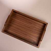 Plateau de service moderne en bois d'acacia Plateau élégant en bois pour table basse Fournisseur indien