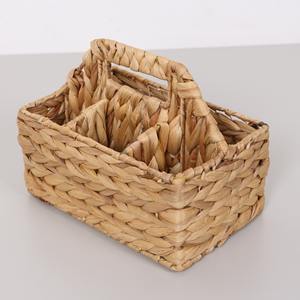 Organizador de cubiertos tejido a mano, cesta de almacenamiento de utensilios, soporte para cubiertos de jacinto de agua. - Product Image 4