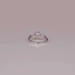 แหวนหมั้นเพชรสีชมพูอ่อนสำหรับผู้หญิงแหวนหมั้นทรงรีตัดวงรีขนาด18K ของขวัญแฮนด์เมดสำหรับเด็กผู้หญิง - Product Image 4