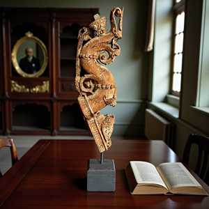 Soporte de Madera Vintage Indio, Tallado a Mano, Decoración Arquitectónica de Pared, Estilo Rústico Antiguo para Interiores del Hogar, Combinación Variada, 1 Contenedor - Product Image 4