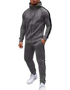Venta al por mayor 00% algodón para hombre casual verde claro traje deportivo personalizado liso gimnasio chándal con rayas laterales OEM mantenido - Product Image 1