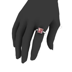 Classique de haute qualité 925 Sterling Thulite Gemstone Eternity Square Ring Personnalisable Sans Nickel Vermeil Inde 925 Timbre Parties - Product Image 6