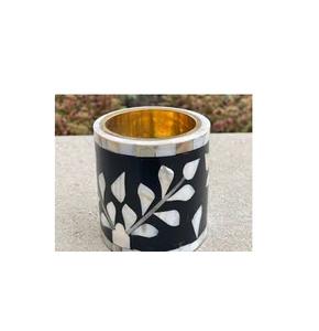 Bougeoir à incrustation d'os au design moderne pour vaisselle et autres articles de décoration et bougeoir à incrustation d'os et de laiton de taille personnalisée - Product Image 2