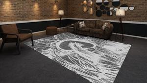 Lana anudada a mano de pelo de corte medio, respetuosa con el medio ambiente, antideslizante, estilo persa, patrón abstracto, alfombras, juegos de sala de estar, diseño personalizado - Product Image 3