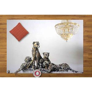 Alfombra Banksy Cheetah Family: Alfombra antideslizante abstracta, alfombra estampada, alfombra suave con pelo largo - Product Image 2