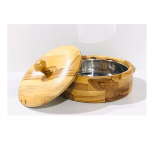 Casserole de service de nourriture en bois accessoires de cuisine pour la fête de mariage hôtel servant utiliser réchauffeur de nourriture isolé - Product Image 4