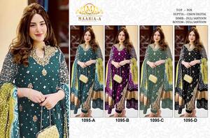 Georgette de imitación pesado de calidad superior con trajes paquistaníes de trabajo de secuencia de bordado para regalar a la venta - Product Image 6