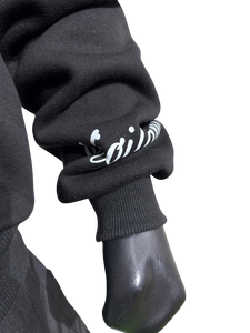 ชุดวอร์มผ้าฟลีซคอตตอนเทคนิคพิเศษ ย้อมสีดำแบบวินเทจ ผลิตในปากีสถาน แบบ OEM ซิปเต็มตัว ไซส์พลัส ปักลายเพชร สำหรับฤดูหนาว - Product Image 4