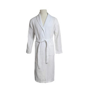Peignoir en coton gaufré de qualité supérieure 100% coton, blanc, peignoir d'hôtel, tissé à la main, séchage rapide, tailles S-XXL, fabriqué en Turquie - Product Image 1