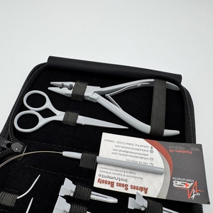 Juego de herramientas de alicates de extensión de cabello de acero inoxidable de grado quirúrgico con logotipo personalizado de venta al por mayor de color gris - Product Image 2