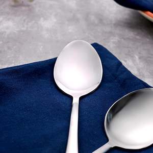 <b>Set</b> of 2 Sleek & Shiny Stainless Steel Spoons Mirror Polish Long Handle Cute Design for Coffee <b>Tea</b> Salad Party Use 10ml Capacity - Product Image 3