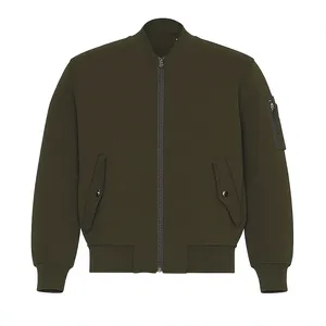 เสื้อแจ็คเก็ตบอมเบอร์ผู้ชายปี 2026 ผ้าแคนวาสสีเขียวมะกอก ถักสองชั้น ระบายอากาศได้ดี แห้งเร็ว คอตั้ง สำหรับฤดูหนาว บริการ OEM ออกแบบตามสั่ง ดิจิทัล - Product Image 2